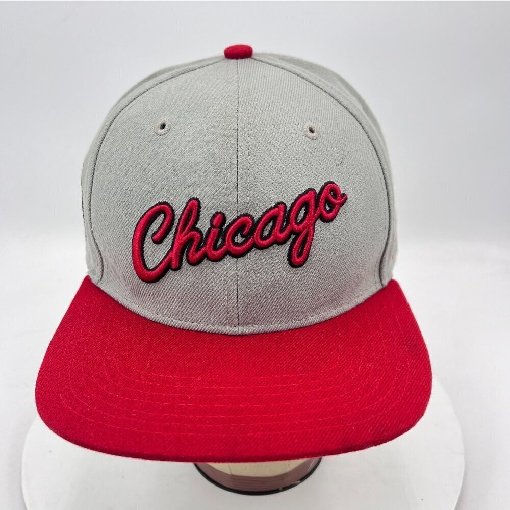 '47 Brand Chicago Bulls NBA Hardwood Classics Gray Red Script Snapback Hat